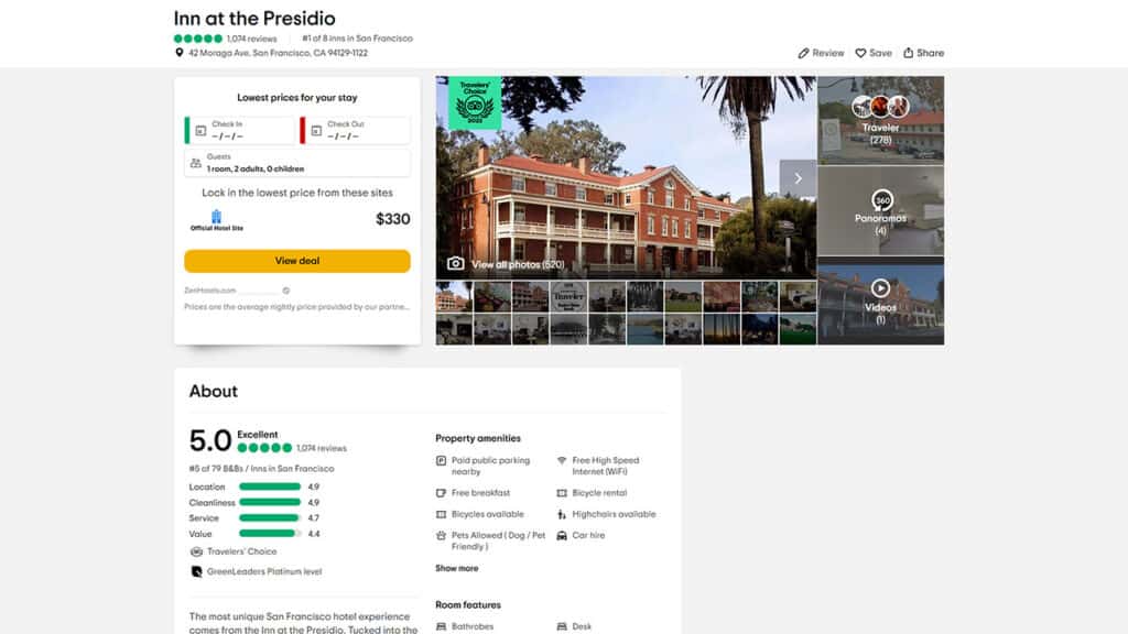 Inn at the Presidio TripAdvisor
