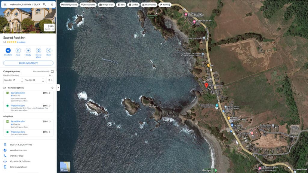 Sacred Rock Inn Google Listing